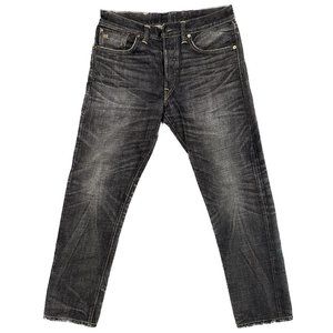 RRL Men's Denim, Japanese Woven Selvedge Denim, Slim Narrow, Charcoal, 32x30
